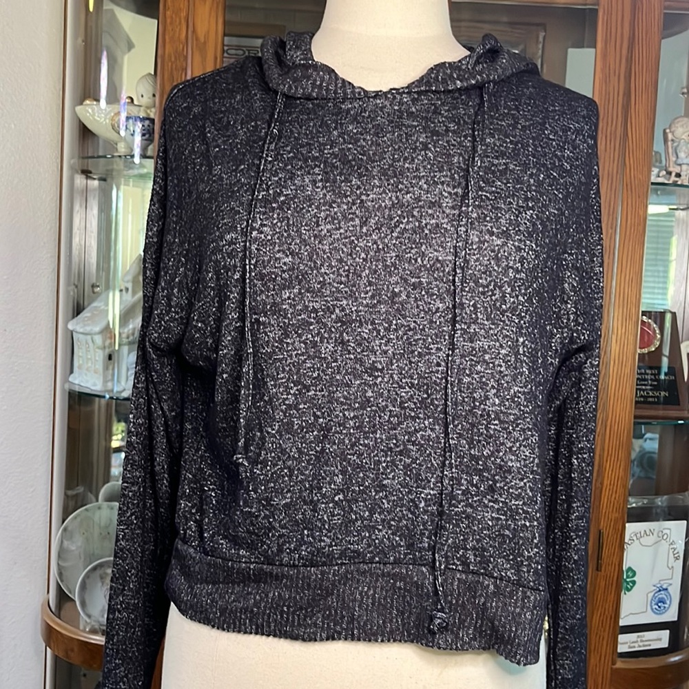 CUTE LIL SUPER SOFT BLACK HOODED SWEATSHIRT